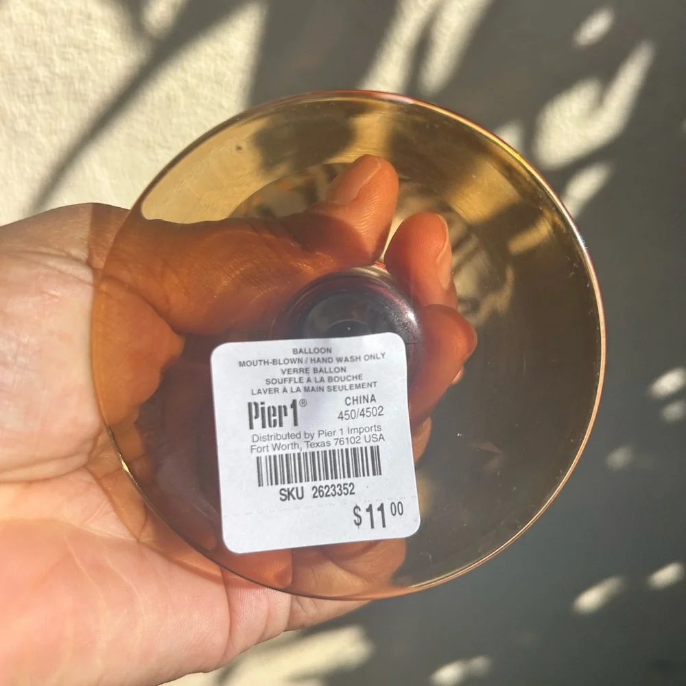 Rare Pier 1 Imports Zebra Frosted Satin Wine Glass